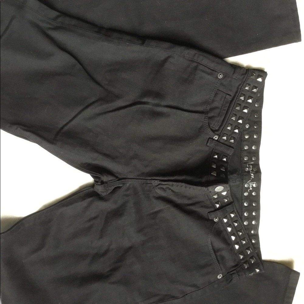 LONDON JEAN Studded waist black jeans